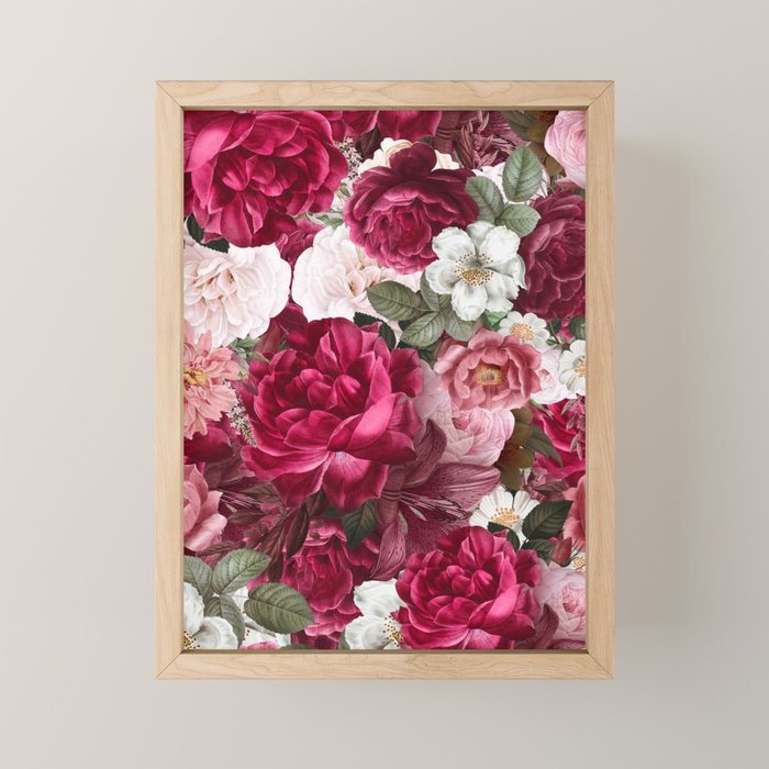 Antique Floral Colorful Pattern Mini Art Print Gallery Image 1