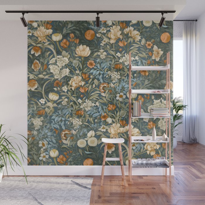 Countryside Blooms Renaissance Cottage Floral Wall Mural Gallery Image 1