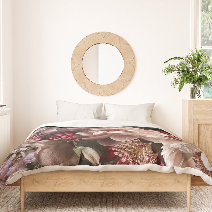 Deepest Night Flower Bouquet  Duvet Cover Gallery Image 3