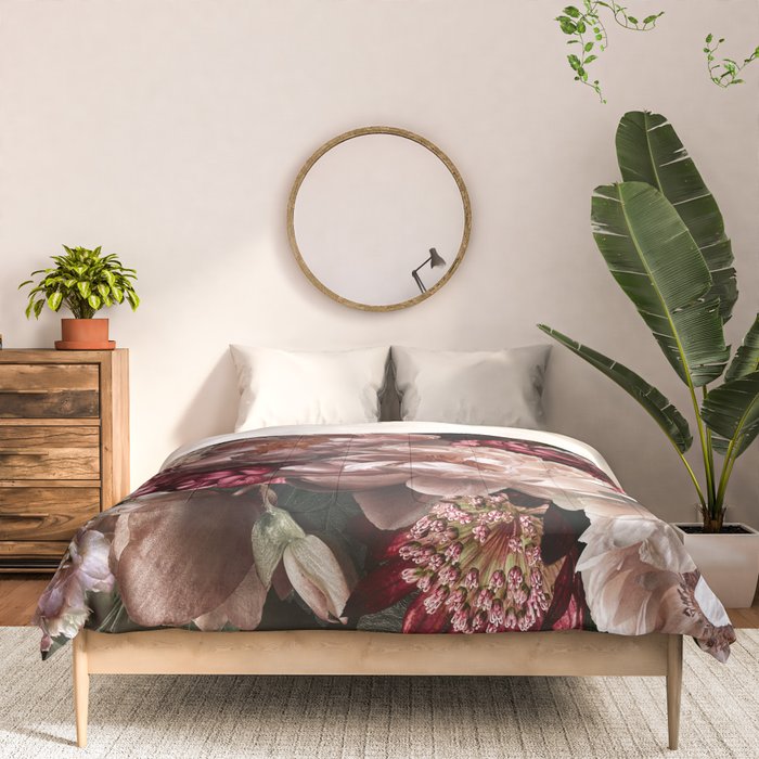 Deepest Night Flower Bouquet  Comforter Gallery Image 3