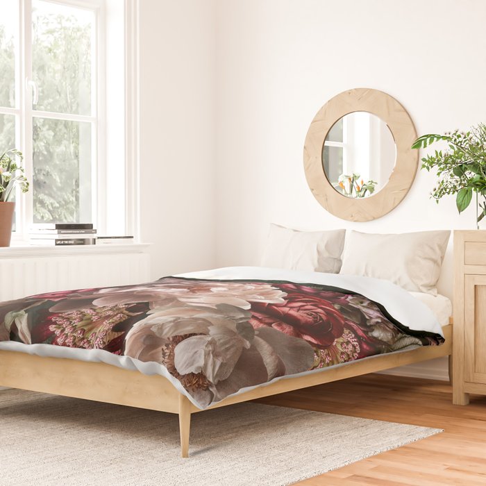 Deepest Night Flower Bouquet  Duvet Cover Gallery Image 2