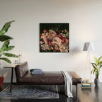 Deepest Night Flower Bouquet  Wood Wall Art Gallery Image 2