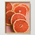 Grapefruit on Pink - still life floral photograph Serving Tray Gallery Image 1