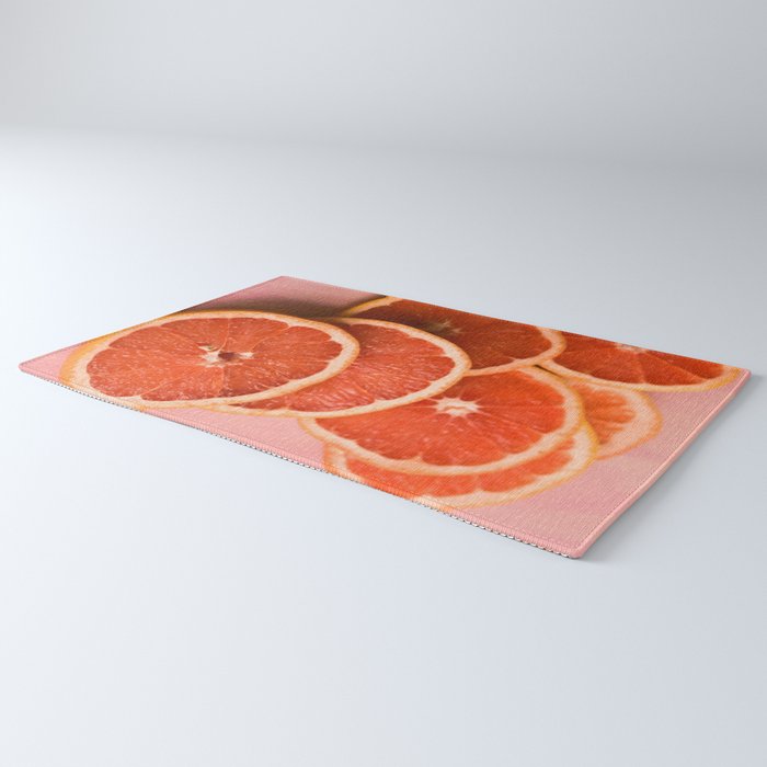 Grapefruit on Pink - still life floral photograph Rug Gallery Image 3