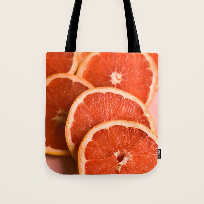 Grapefruit on Pink - still life floral photograph Tote Bag Gallery Image 1