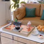 Grapefruit on Pink - still life floral photograph Serving Tray Gallery Image 2