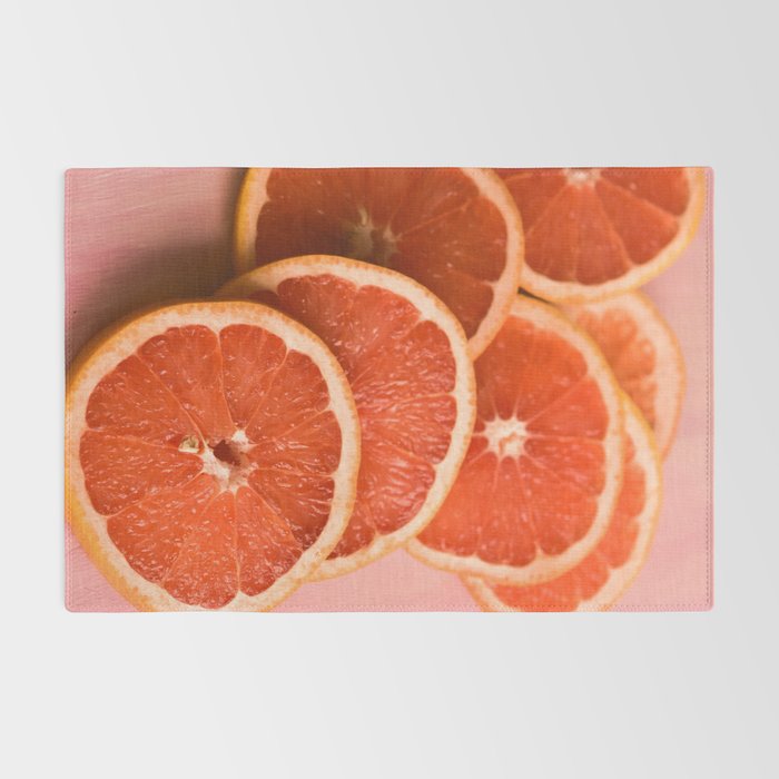 Grapefruit on Pink - still life floral photograph Rug Gallery Image 2
