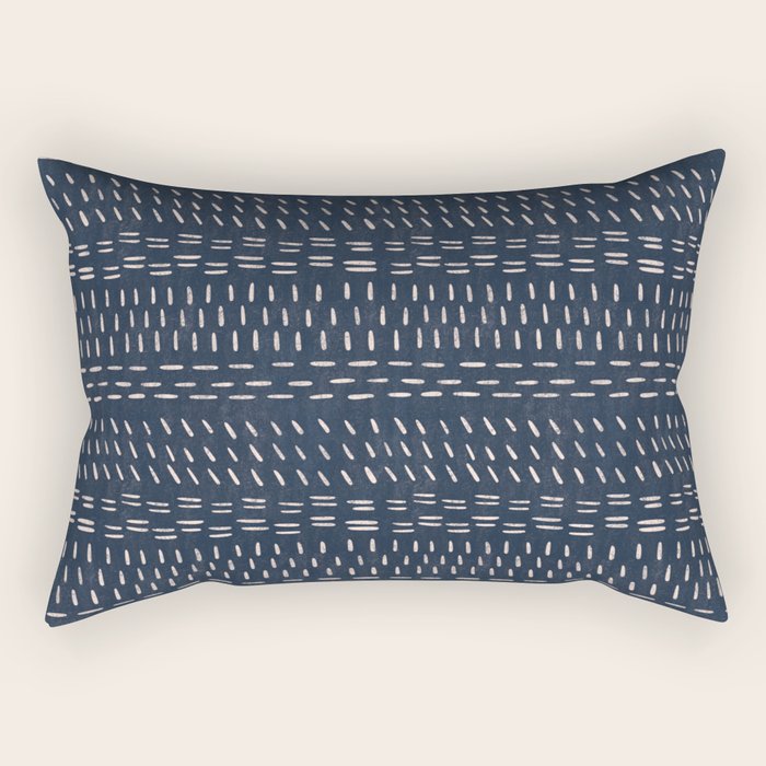 Mudcloth Distress Denim Rectangular Pillow Gallery Image 1