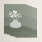 Wildflower bouquet in vase illustration - muted pink, beige and sage green flowers  Wrapping Paper Gallery Image 3
