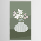 Wildflower bouquet in vase illustration - muted pink, beige and sage green flowers  Tablecloth Gallery Image 2