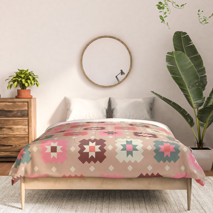 Festive Winter Quilt Tiles With Stars Comforter Gallery Image 3