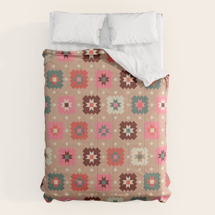Festive Winter Quilt Tiles With Stars Comforter Gallery Image 1