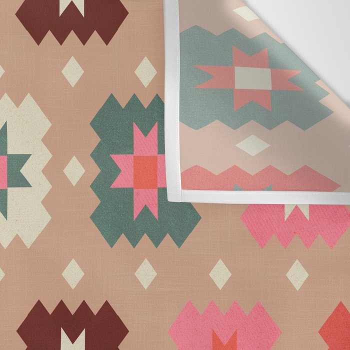 Festive Winter Quilt Tiles With Stars Wall Tapestry Gallery Image 3