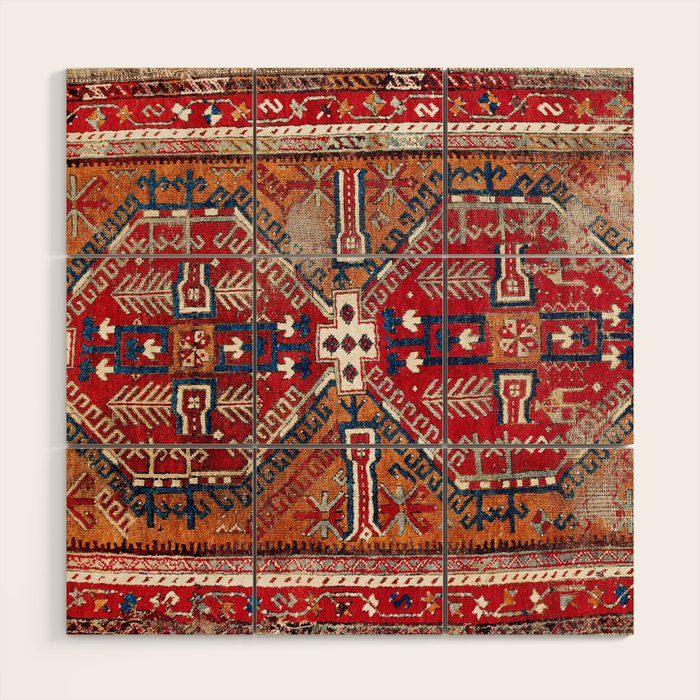 Ladik Central Anatolian Rug Print Wood Wall Art Gallery Image 1