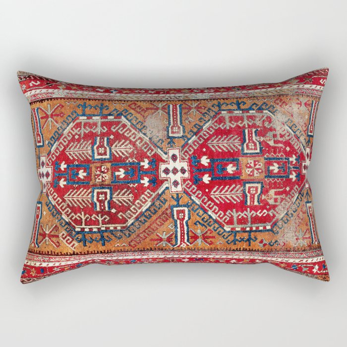 Ladik Central Anatolian Rug Print Rectangular Pillow Gallery Image 1