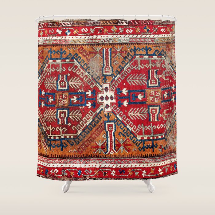 Ladik Central Anatolian Rug Print Shower Curtain Gallery Image 1