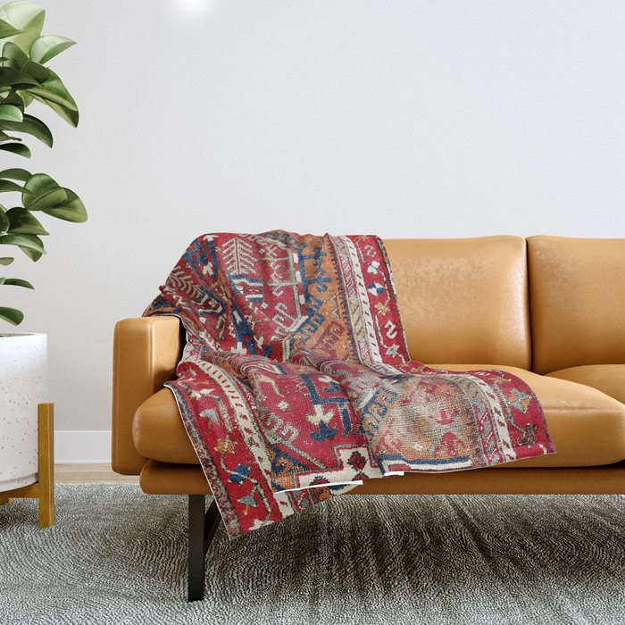 Ladik Central Anatolian Rug Print Throw Blanket Gallery Image 1