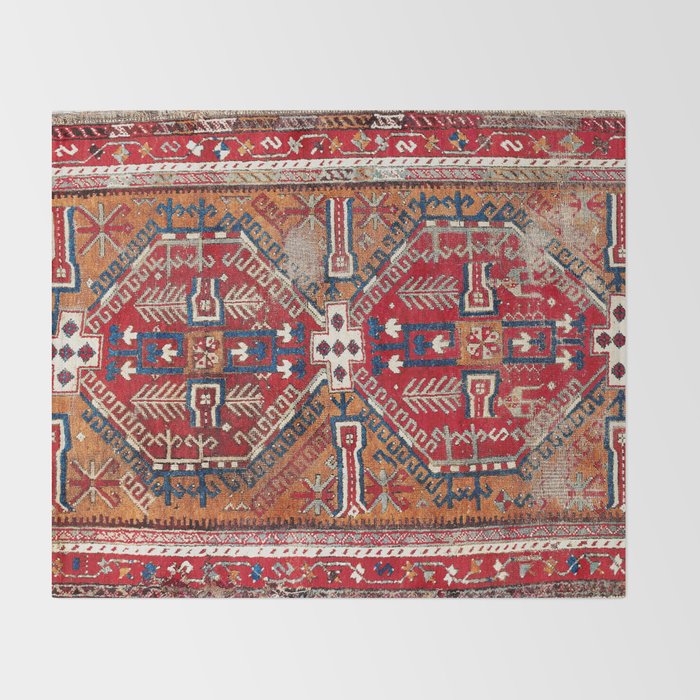 Ladik Central Anatolian Rug Print Throw Blanket Gallery Image 2