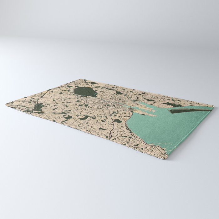 Dublin City Map of Ireland - Vintage Rug Gallery Image 3