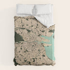 Dublin City Map of Ireland - Vintage Duvet Cover Gallery Image 6