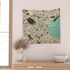 Dublin City Map of Ireland - Vintage Wall Tapestry Gallery Image 2