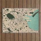 Dublin City Map of Ireland - Vintage Outdoor Rug Gallery Image 1