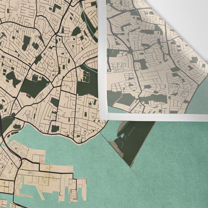 Dublin City Map of Ireland - Vintage Wall Tapestry Gallery Image 3