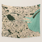 Dublin City Map of Ireland - Vintage Wall Tapestry Gallery Image 4