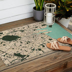 Dublin City Map of Ireland - Vintage Outdoor Rug Gallery Image 2