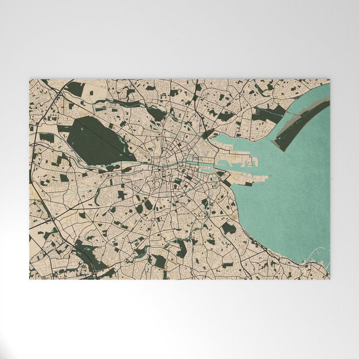 Dublin City Map of Ireland - Vintage Welcome Mat Gallery Image 1