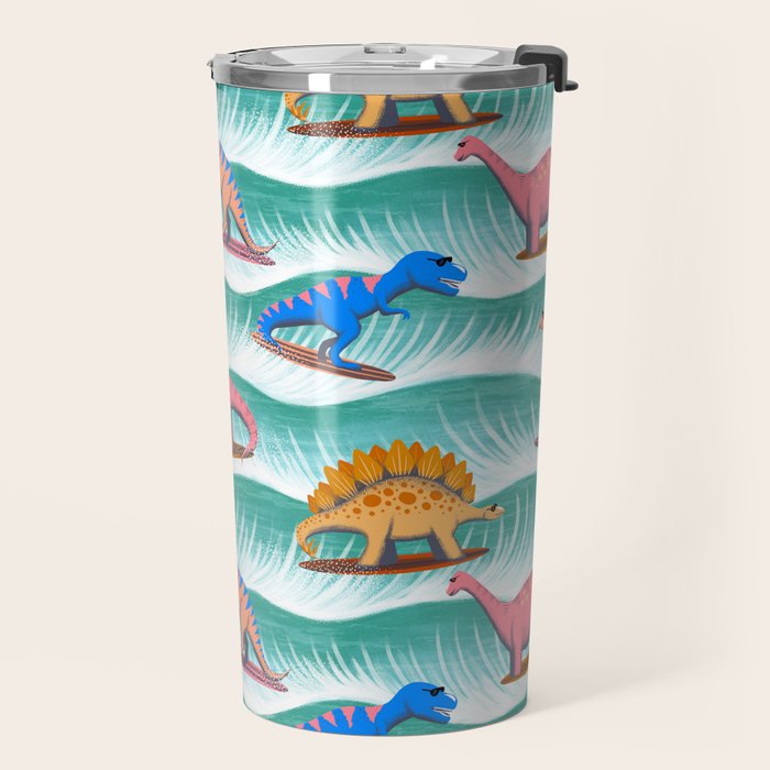 Surfosaurus - sea green  Travel Mug Gallery Image 2