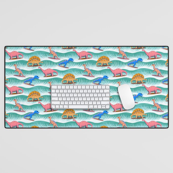 Surfosaurus - sea green  Desk Mat Gallery Image 1