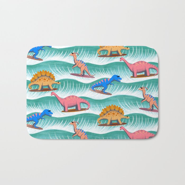 Surfosaurus - sea green  Bath Mat Gallery Image 1