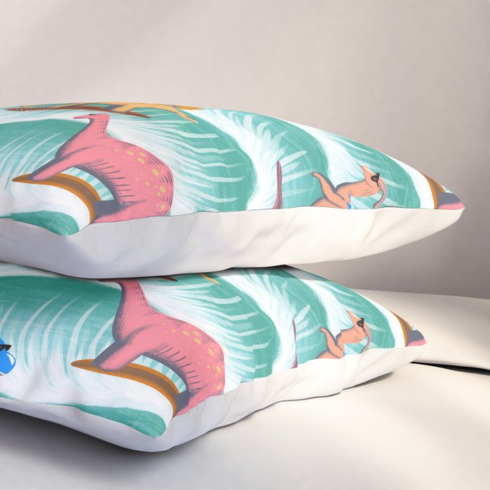 Surfosaurus - sea green  Pillow Sham Gallery Image 3
