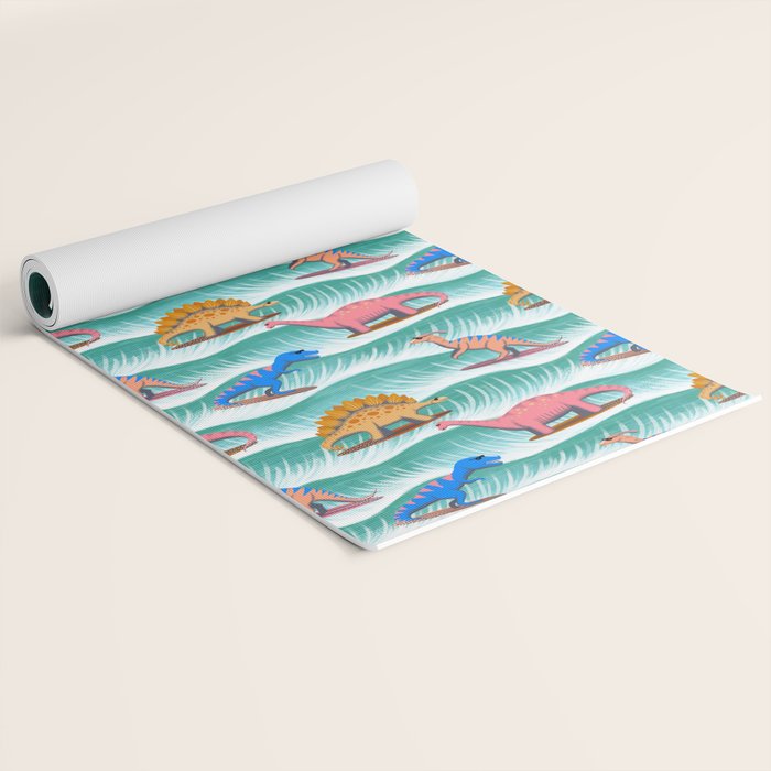 Surfosaurus - sea green  Yoga Mat Gallery Image 2