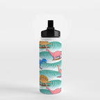 Surfosaurus - sea green  Water Bottle Gallery Image 2