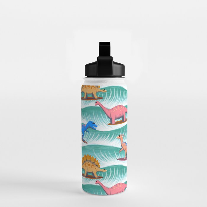 Surfosaurus - sea green  Water Bottle Gallery Image 2