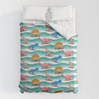 Surfosaurus - sea green  Duvet Cover Gallery Image 6