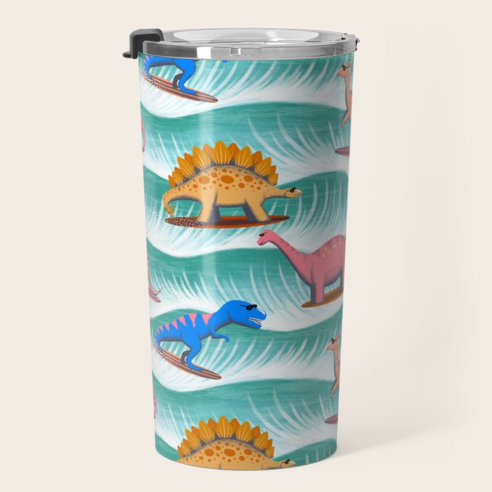 Surfosaurus - sea green  Travel Mug Gallery Image 3