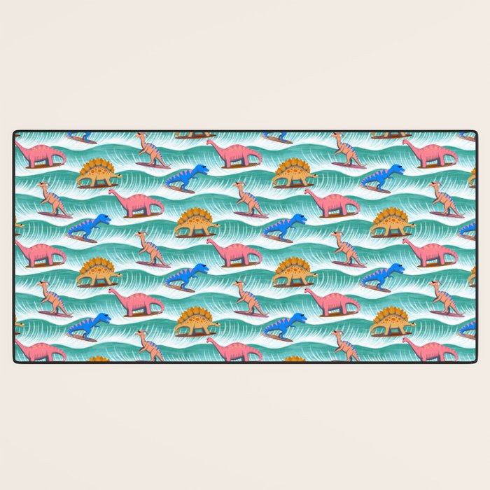 Surfosaurus - sea green  Desk Mat Gallery Image 3