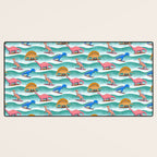 Surfosaurus - sea green  Desk Mat Gallery Image 3