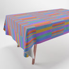 Mixed Stripes Pattern II Primary Rainbow Tablecloth Gallery Image 1