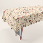 Spring Garden Flower Collection - Cream Tablecloth Gallery Image 1
