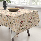 Spring Garden Flower Collection - Cream Tablecloth Gallery Image 3