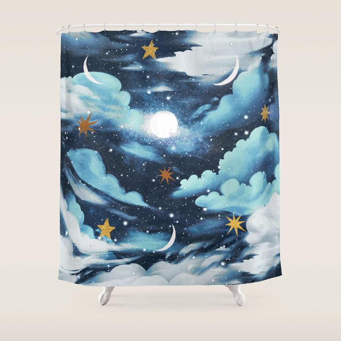 Moonlit Cloud Fantasy A Shower Curtain Gallery Image 1