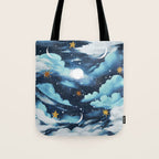 Moonlit Cloud Fantasy A Tote Bag Gallery Image 1