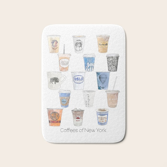 Coffees of New York Bath Mat Gallery Image 1