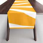 Mid Century Modern Abstract Lounge Pattern in Yellow Orange and White Table Runner Gallery Image 1