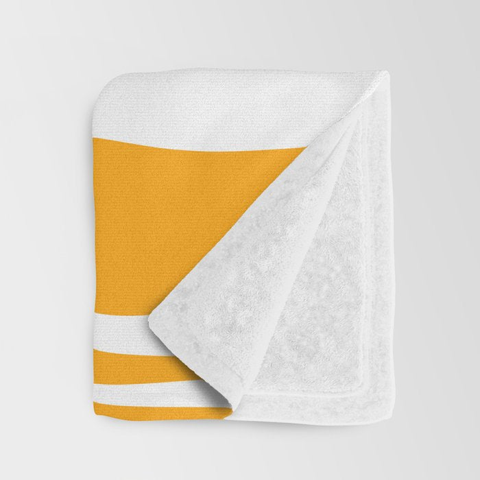 Mid Century Modern Abstract Lounge Pattern in Yellow Orange and White Throw Blanket Gallery Image 3