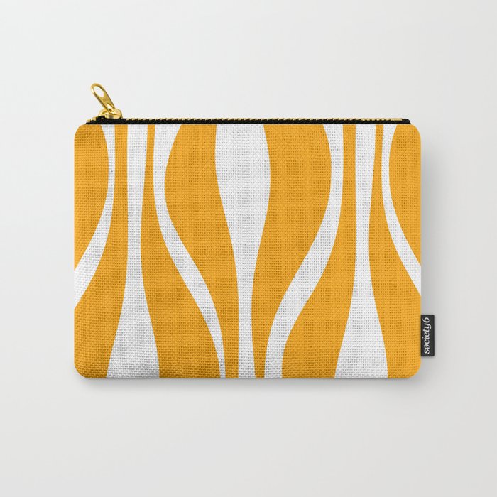 Mid Century Modern Abstract Lounge Pattern in Yellow Orange and White Carry All Pouch Gallery Image 1